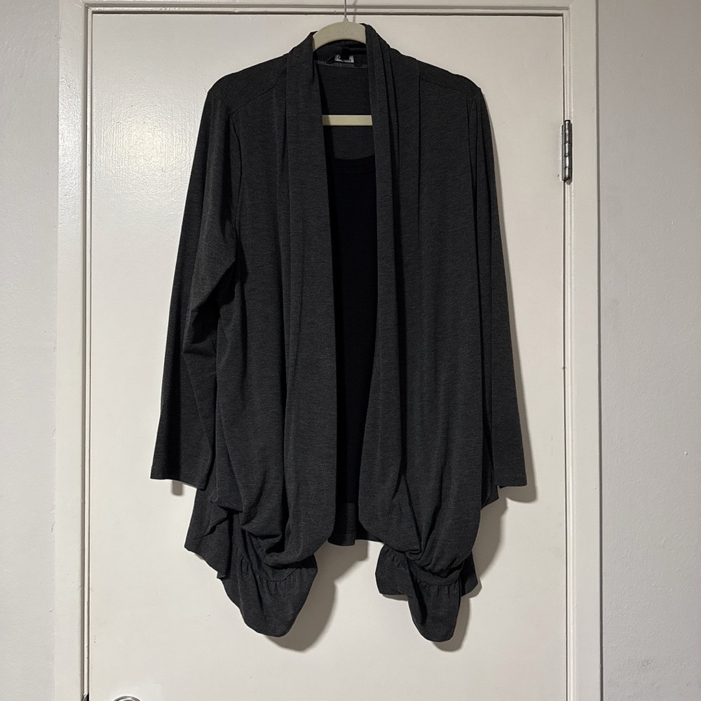 Gitti  Charcoal Women's Open Front Poncho